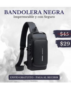  BOLSO PECHERO FASHION ULTRA IMPERMEABLE CON SEGURO (NEGRO) 